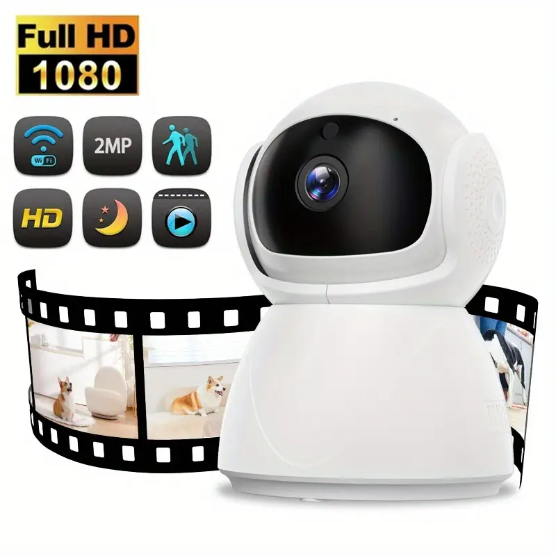 Camera de securitate WiFi WJG 1080P HD cu urmărire automată, vedere nocturnă colorată și audio bidirecțional - compatibilă cu smartphone-uri pentru supraveghere acasă