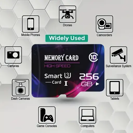 Card de memorie Micro SD de înaltă viteză de 128GB/256GB, Clasa U3 10, Card de memorie durabil cu adaptor pentru smartphone-uri, camere HD, PC-uri și căști de gaming